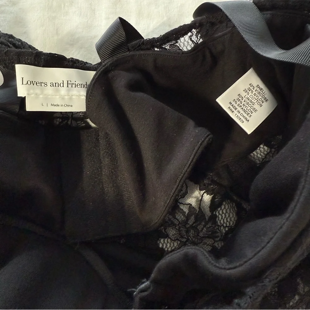 NEW!! Lovers + Friends Gracia Gown Black Lace Sheer Dress, L - Picture 12 of 12